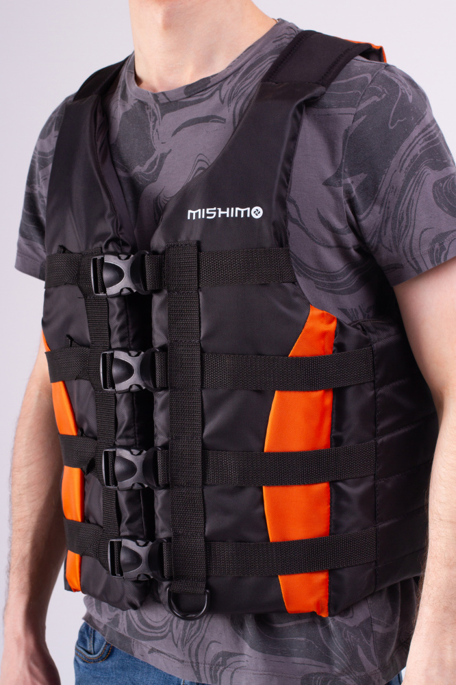 Жилет спасательный MISHIMO PRO Премиум качества Черно-оранжевый в Орехово-Зуево