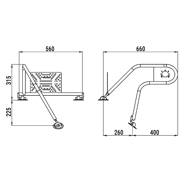 Стойка рулевая с креплением на баллон надувной лодки 25мм в Орехово-Зуево