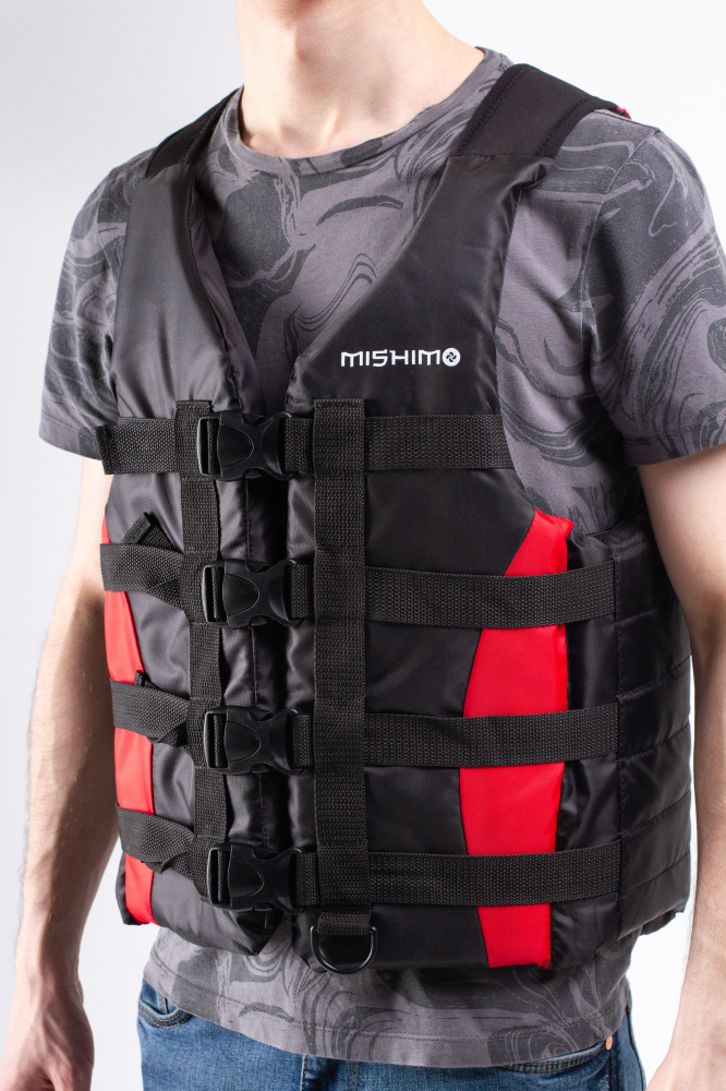 Жилет спасательный MISHIMO PRO Премиум качества Черно-красный в Орехово-Зуево