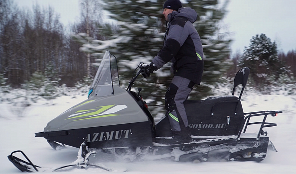 Миниснегоход Бурлак Азимут 24 л.с. , эл.запуск, реверс, тормоз гидравл, капот серый в Орехово-Зуево