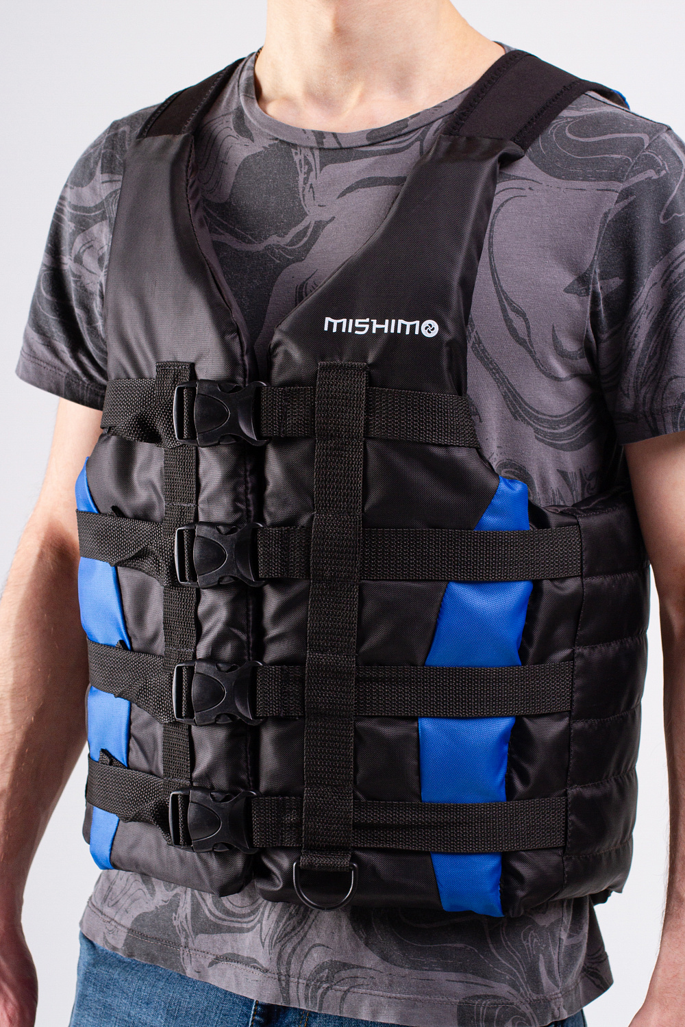 Жилет спасательный MISHIMO PRO Премиум качества Черно-синий в Орехово-Зуево