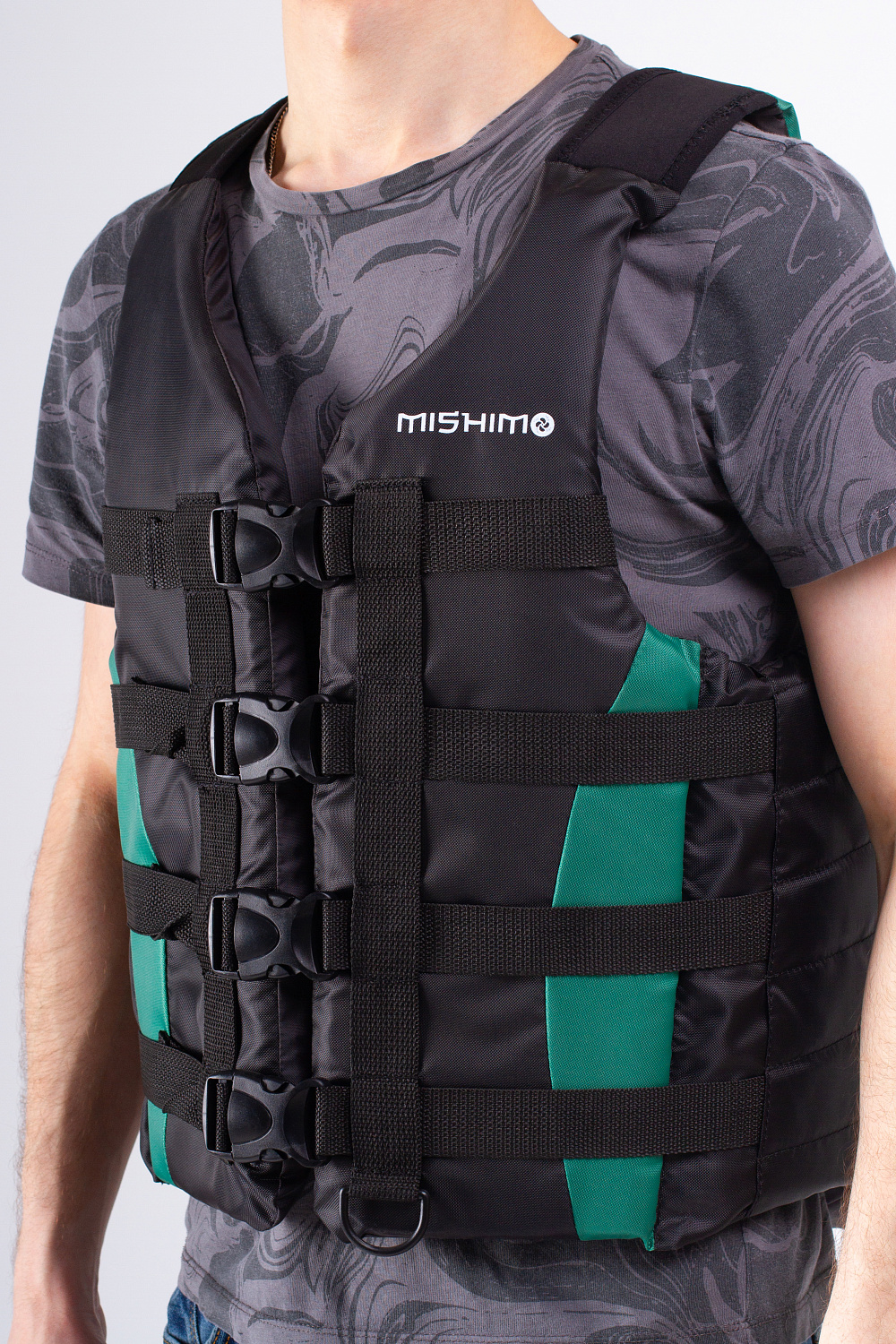 Жилет спасательный MISHIMO PRO Премиум качества Черно-зеленый в Орехово-Зуево