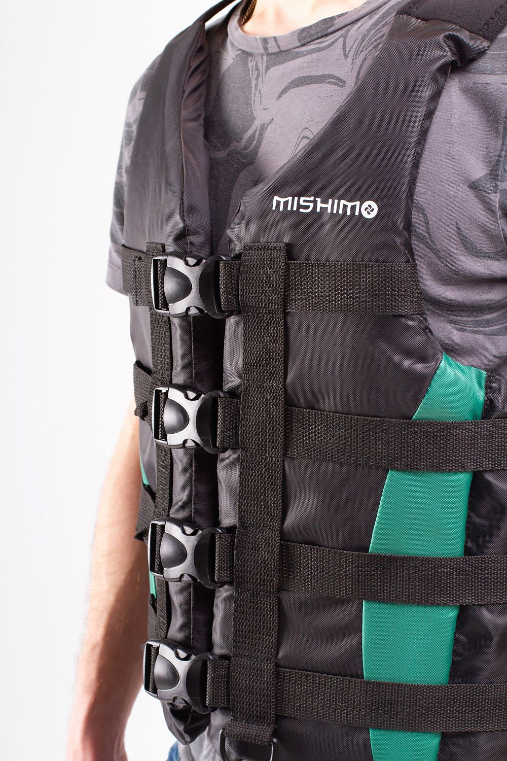 Жилет спасательный MISHIMO PRO Премиум качества Черно-зеленый в Орехово-Зуево